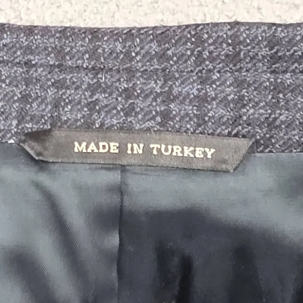 Joseph‎ Feiss Mens Sport Coat Size 48L Dark Grey Plaid Tweed 3 Button Tailored